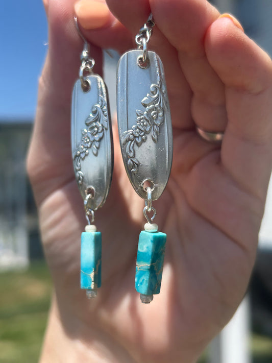 Turquoise Silverware Earrings
