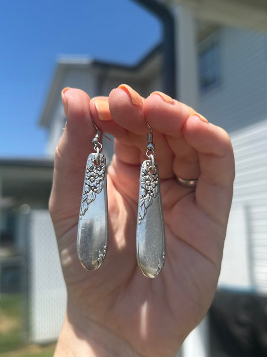 Teardrop Silverware Earrings