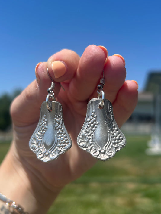 Grape Silverware Earrings