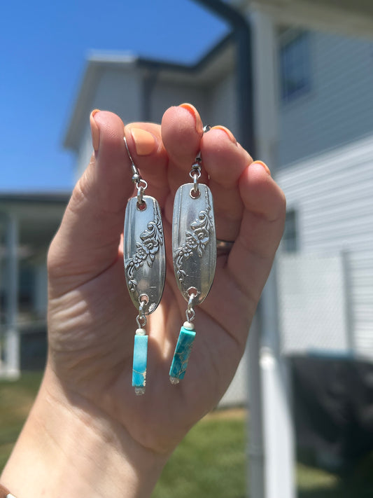 Turquoise Silverware Earrings
