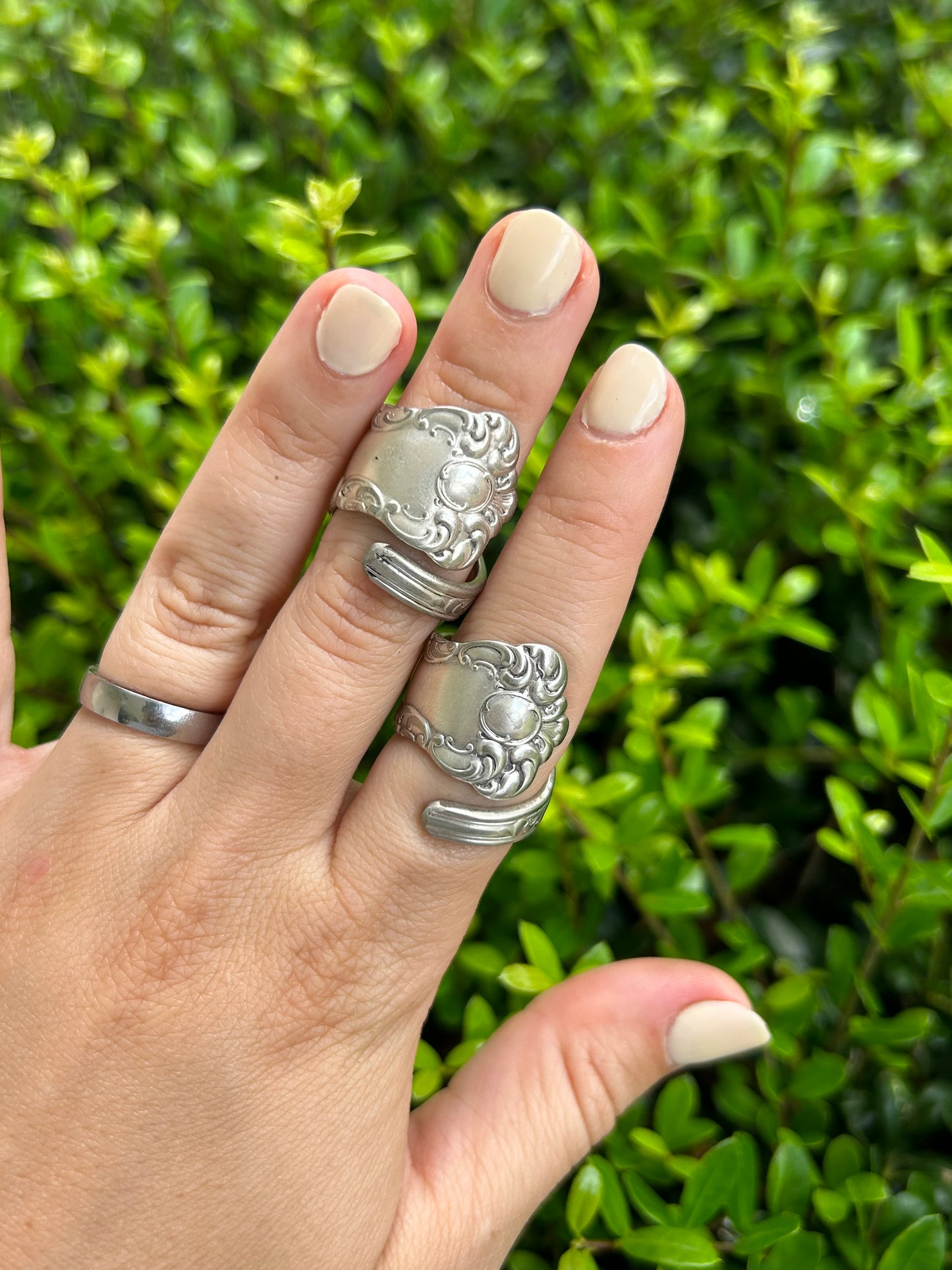 Gem Flare Wrap Spoon Ring (2 sizes)