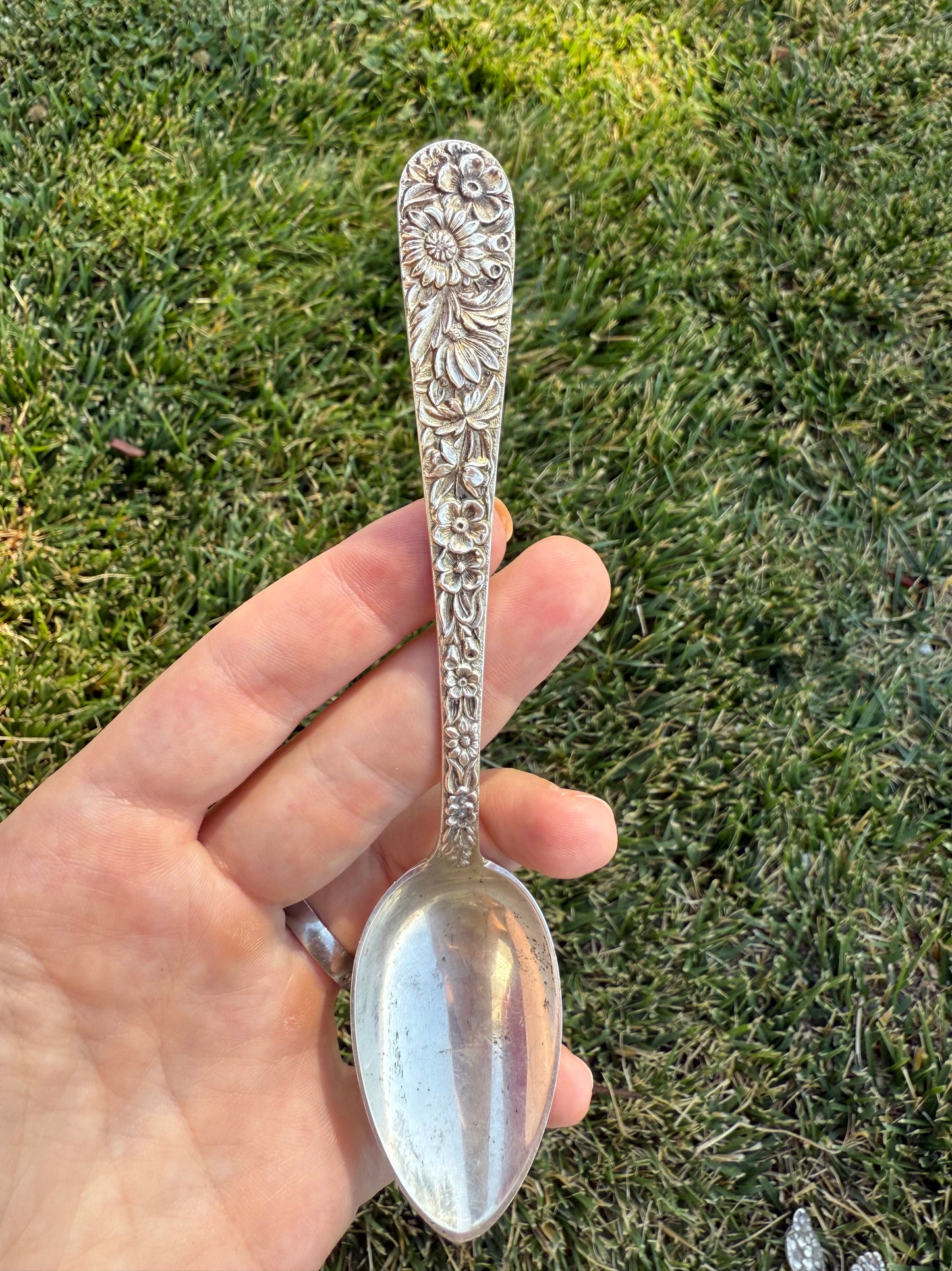 Sterling Silver Repousse Spoon Ring