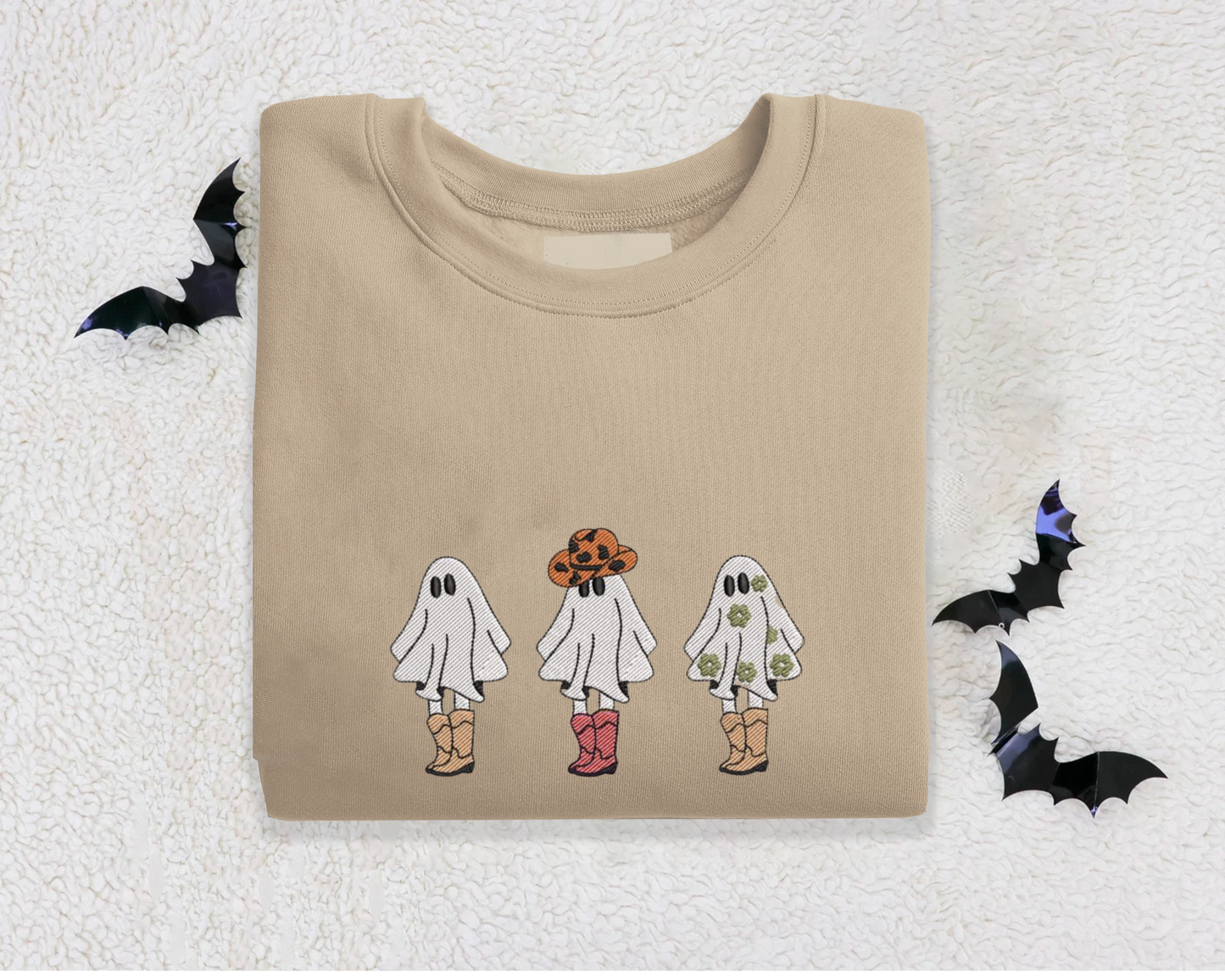 Cowboy Ghost Embroidered Crewneck