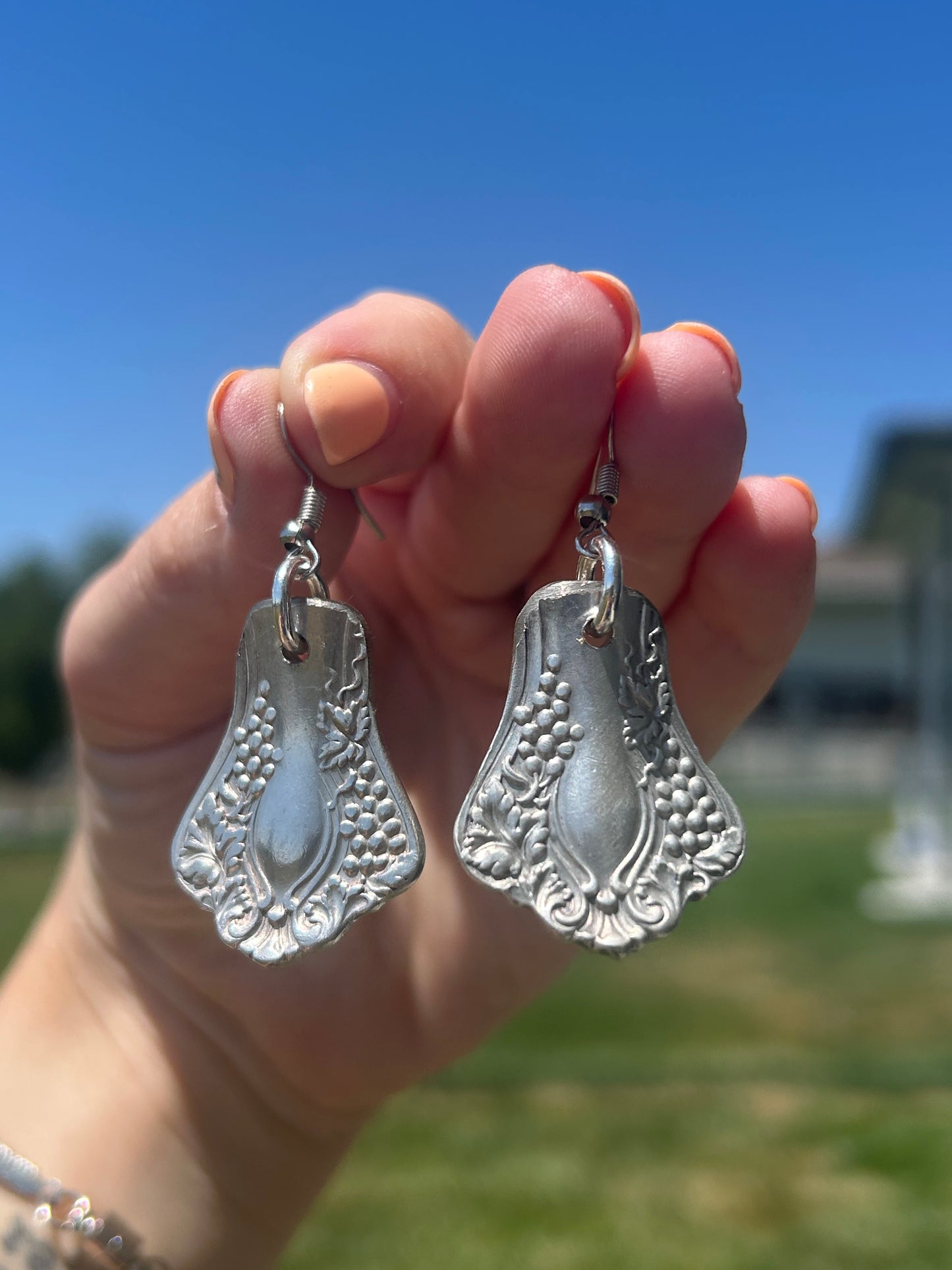 Grape Silverware Earrings