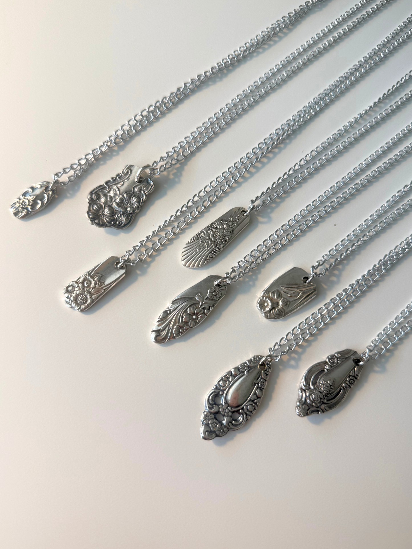 Assorted Silverware Chain Necklaces