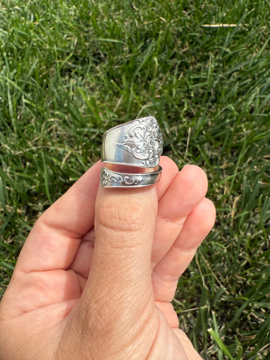 Rose Bouquet Sterling Silver Spoon Ring