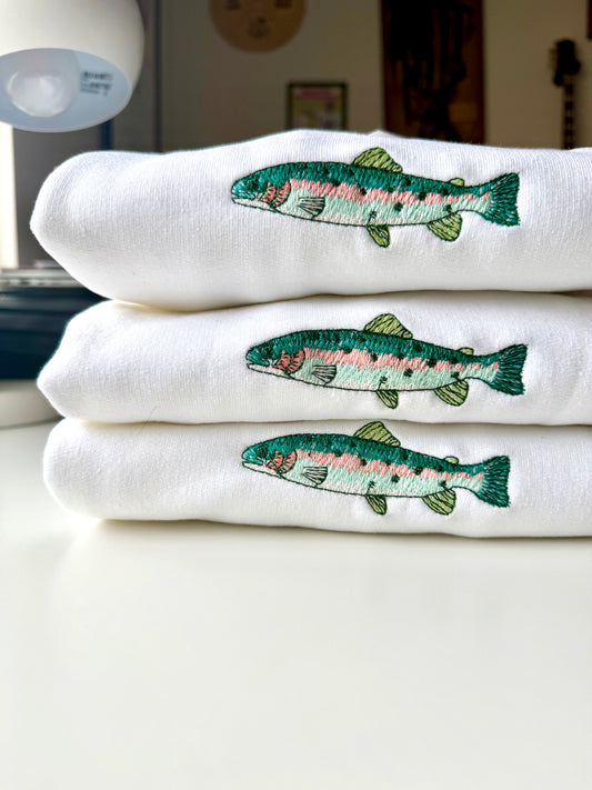 Embroidered Trout Crewneck