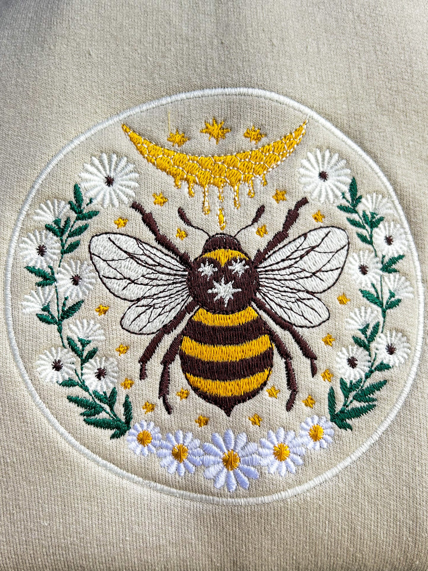 Embroidered Boho Bee Crewneck