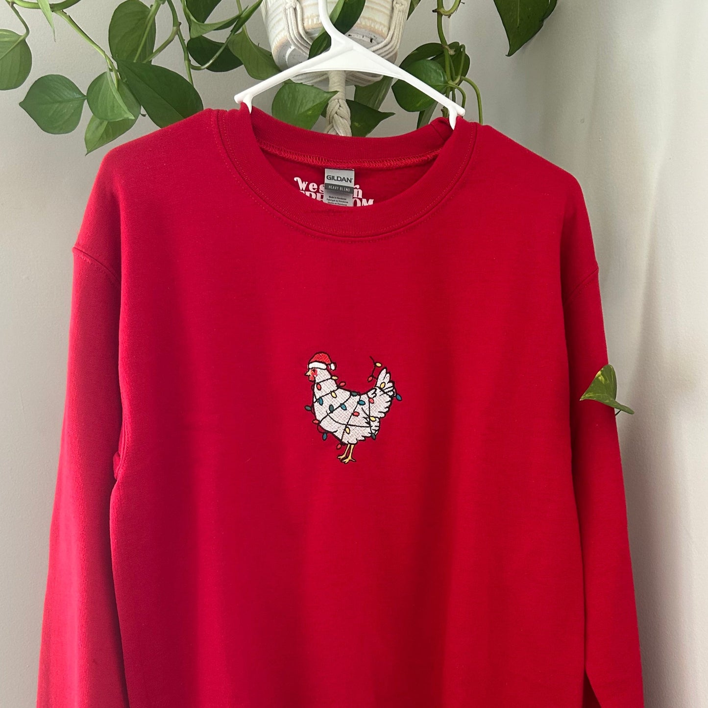 Embroidered Christmas Chicken Crewneck