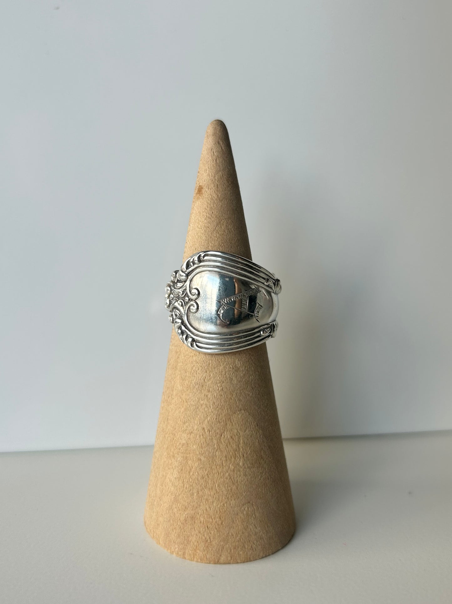 Sterling Silver "A" Spoon Ring