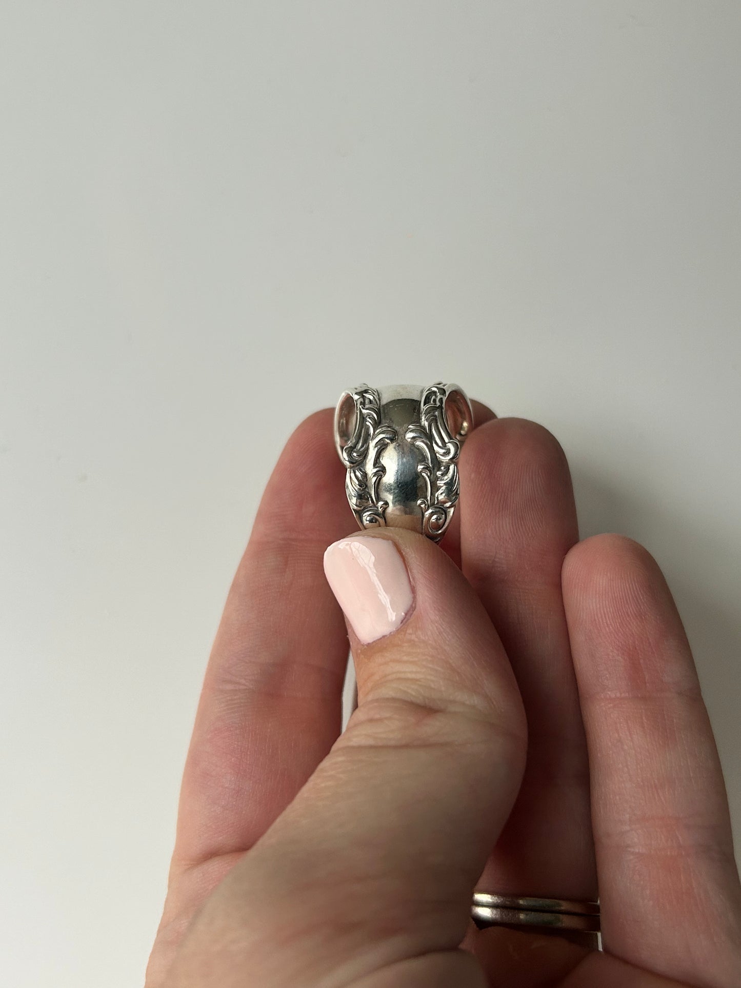 Sterling Silver "A" Spoon Ring