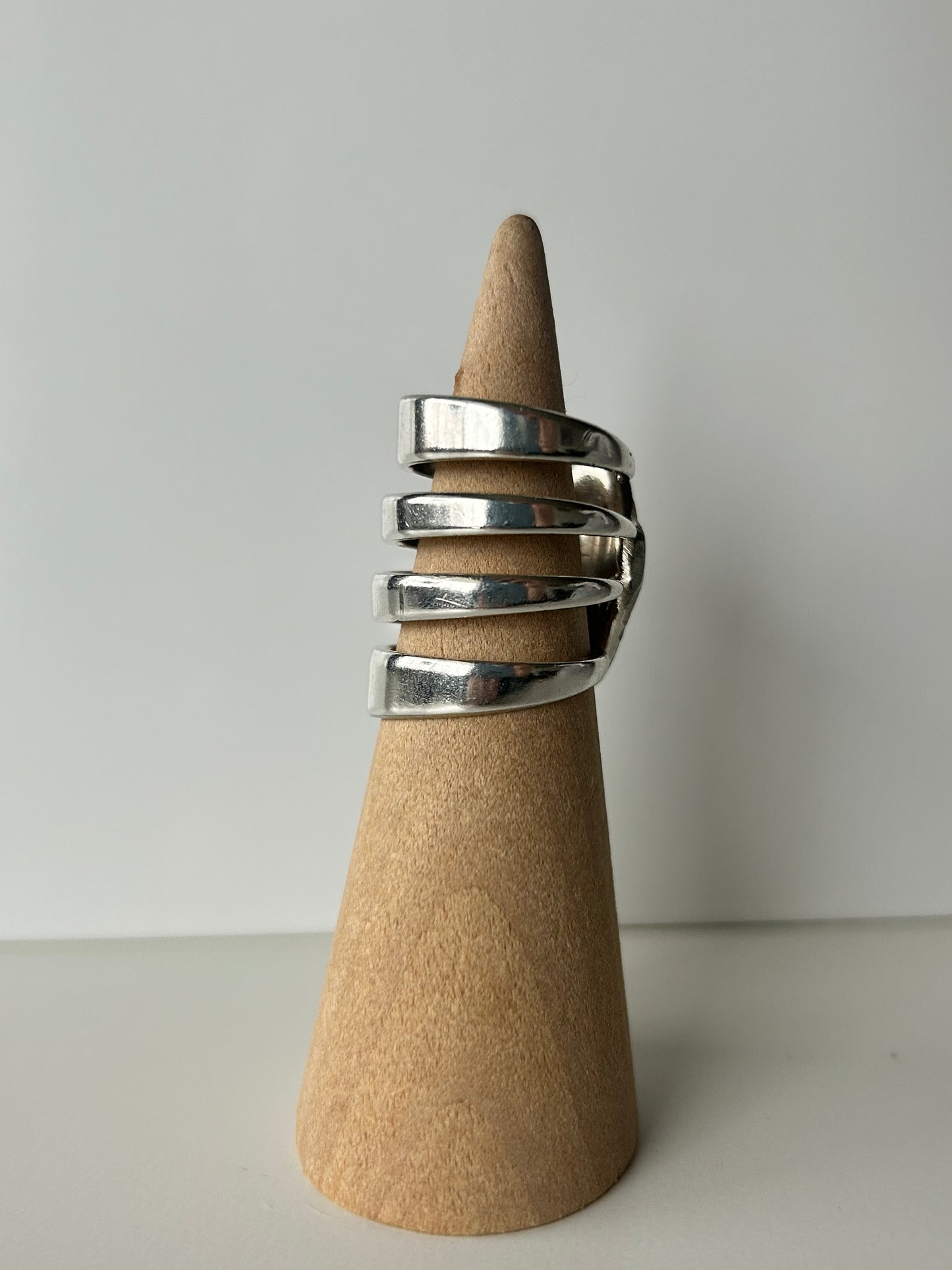Large Floral Fork Ring