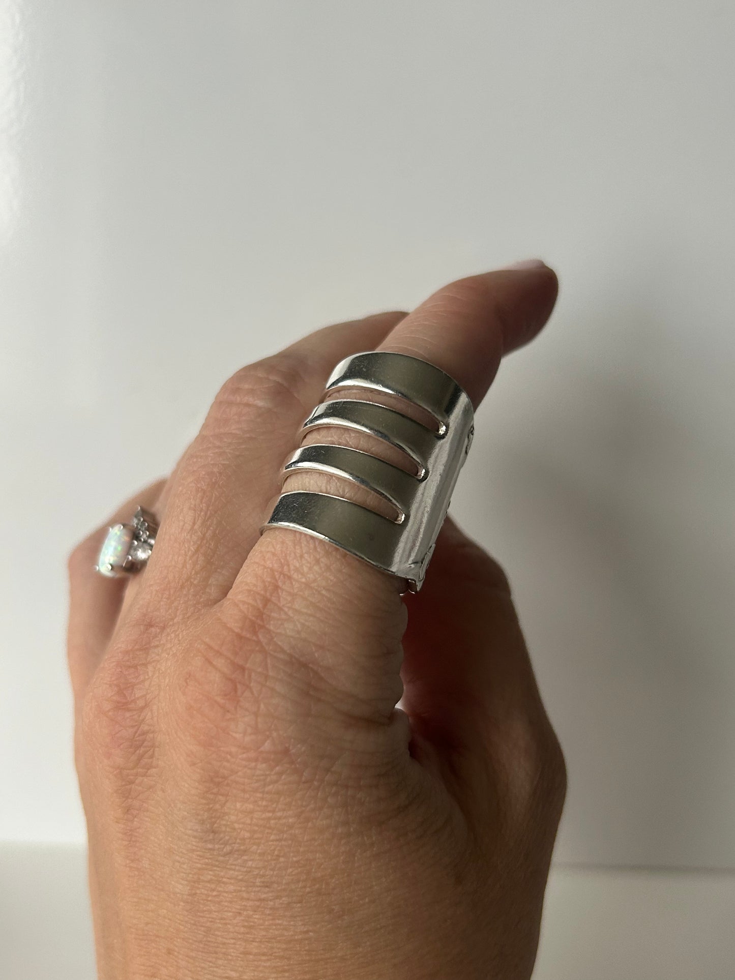 Large Floral Fork Ring