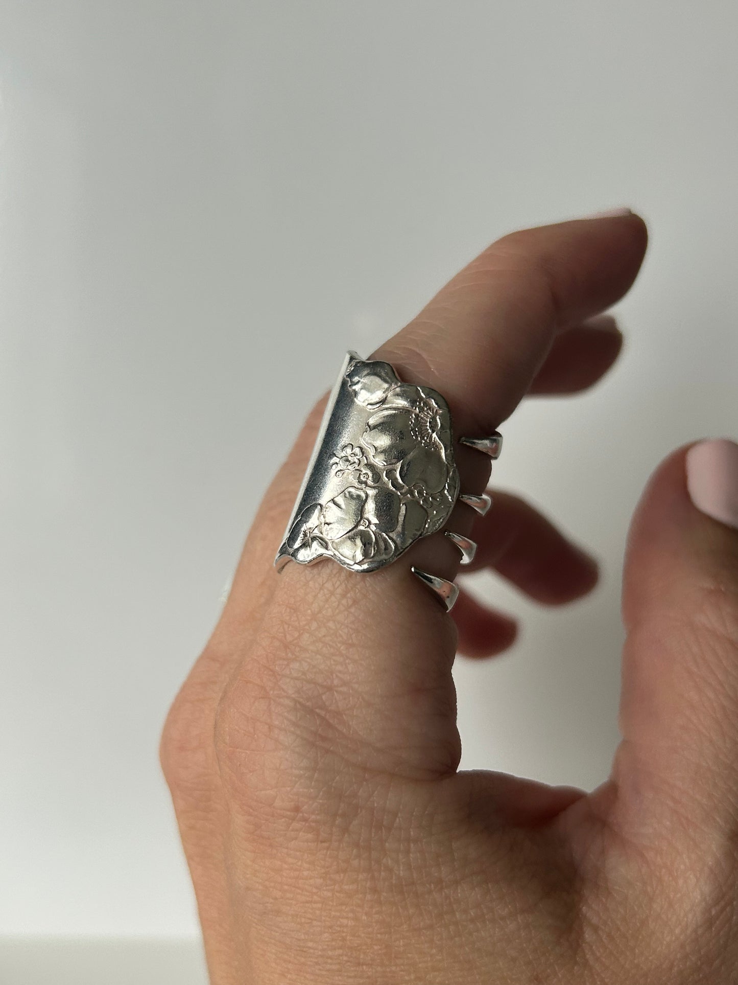 Large Floral Fork Ring