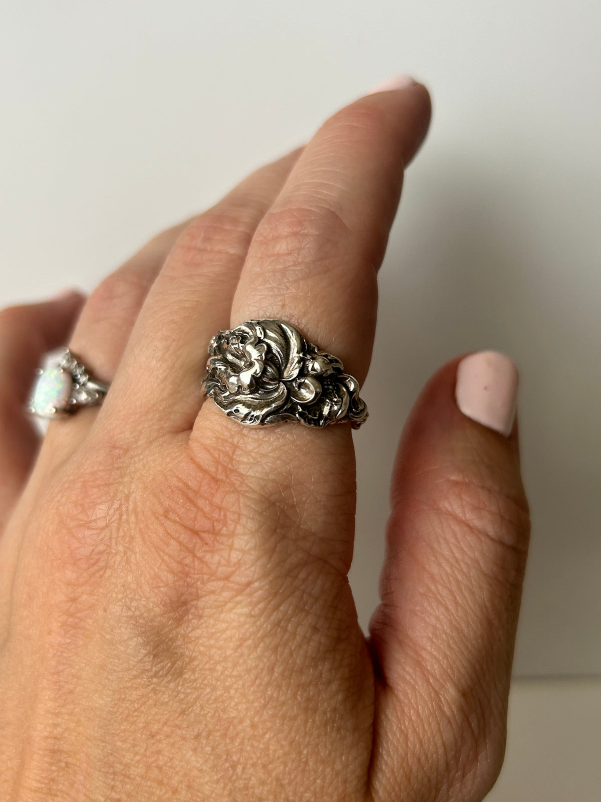 Sterling Silver Les Six Fleurs Spoon Ring
