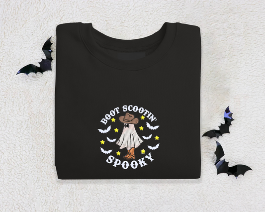Boot Scootin' Spooky Embroidered Crewneck