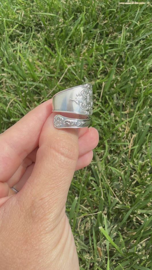 Rose Bouquet Sterling Silver Spoon Ring