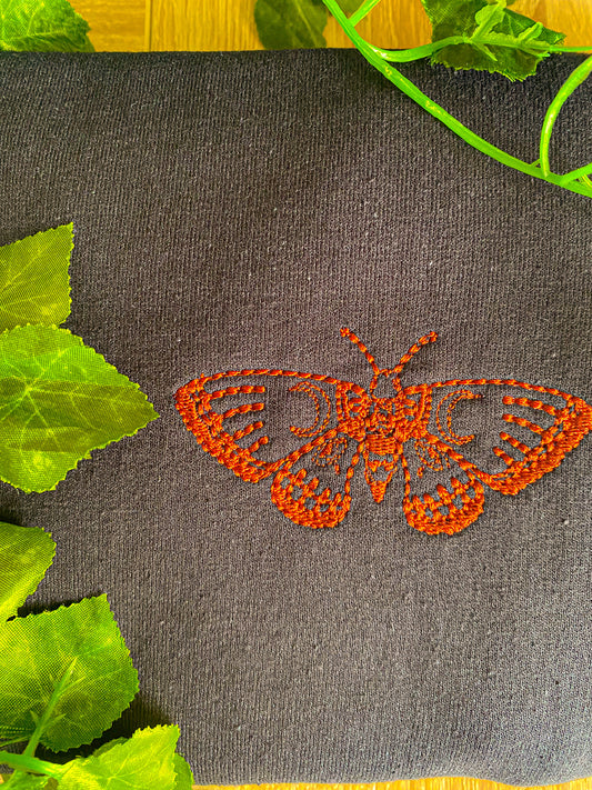 Celestial Moth Embroidered Crewneck